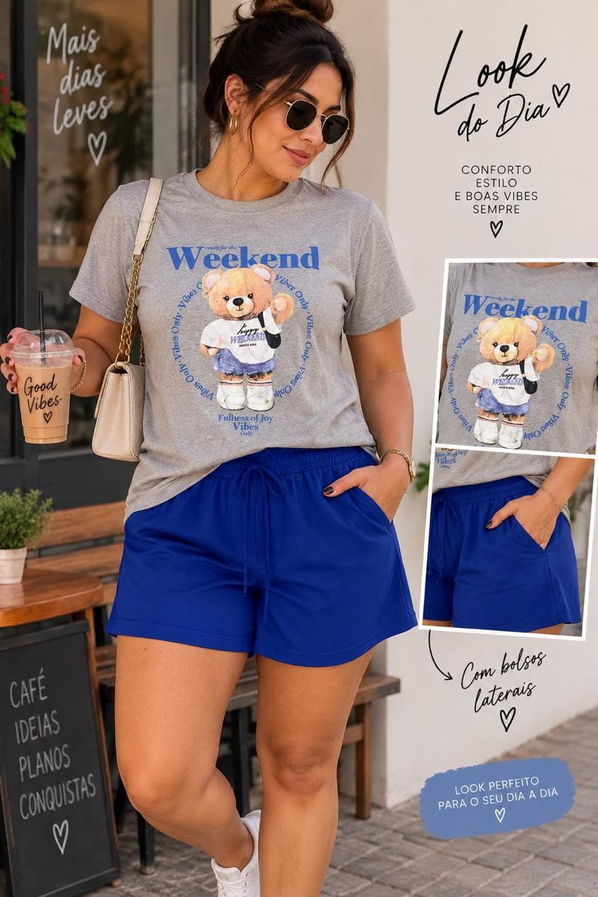 Conjunto Weekend Bear Cinza